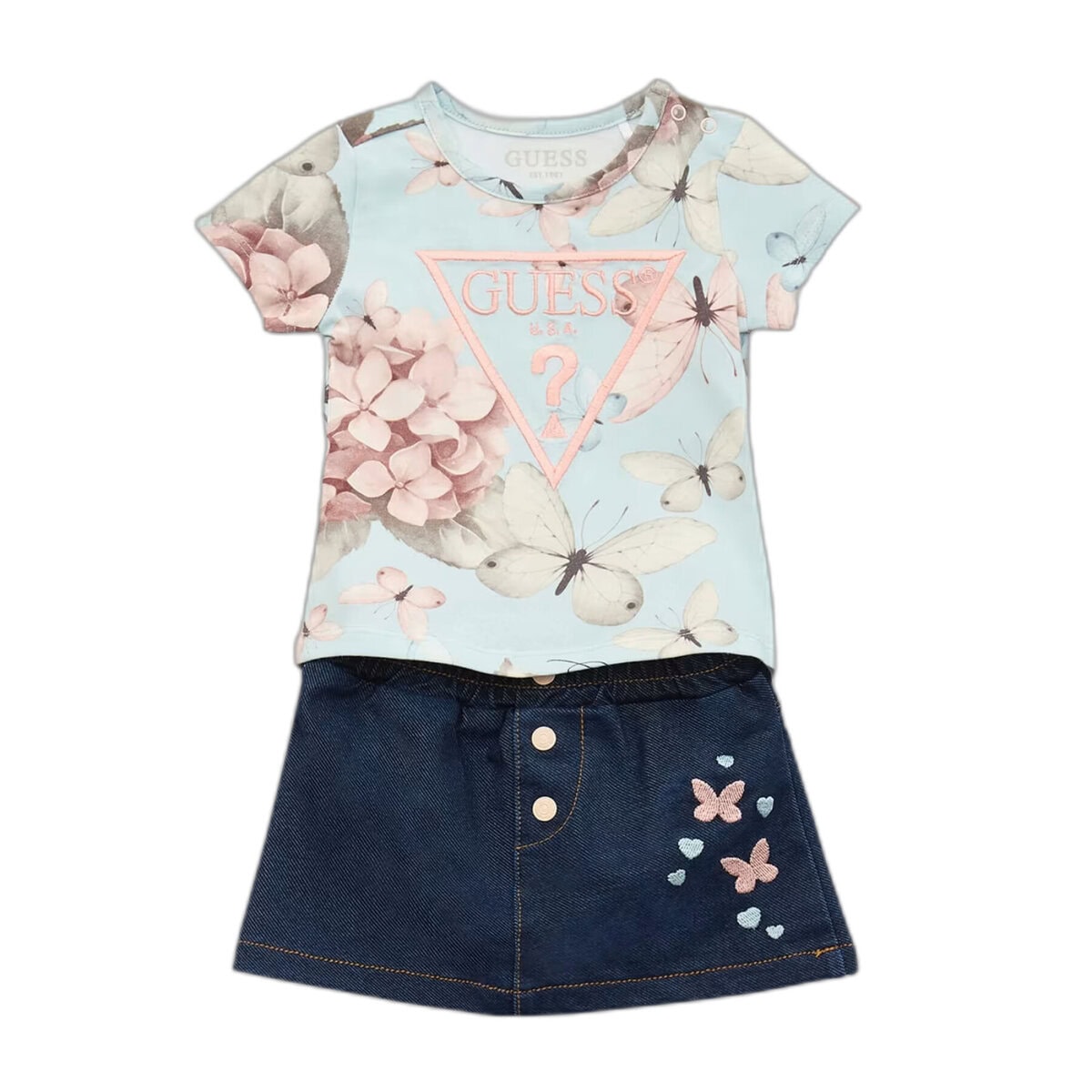 guess_a5rg18-j1314-p777_butterfly-collage-li_1 Guess Παιδικό Σετ για Κορίτσι Μπλε GU0JRA5RG18J1314-P777 - Image 1