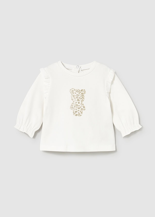 15-02055-027-L-4 Mayoral Βρεφική Μπλούζα Μακρυμάνικη για Κορίτσι Εκρού 15-02055-027 - Image 1