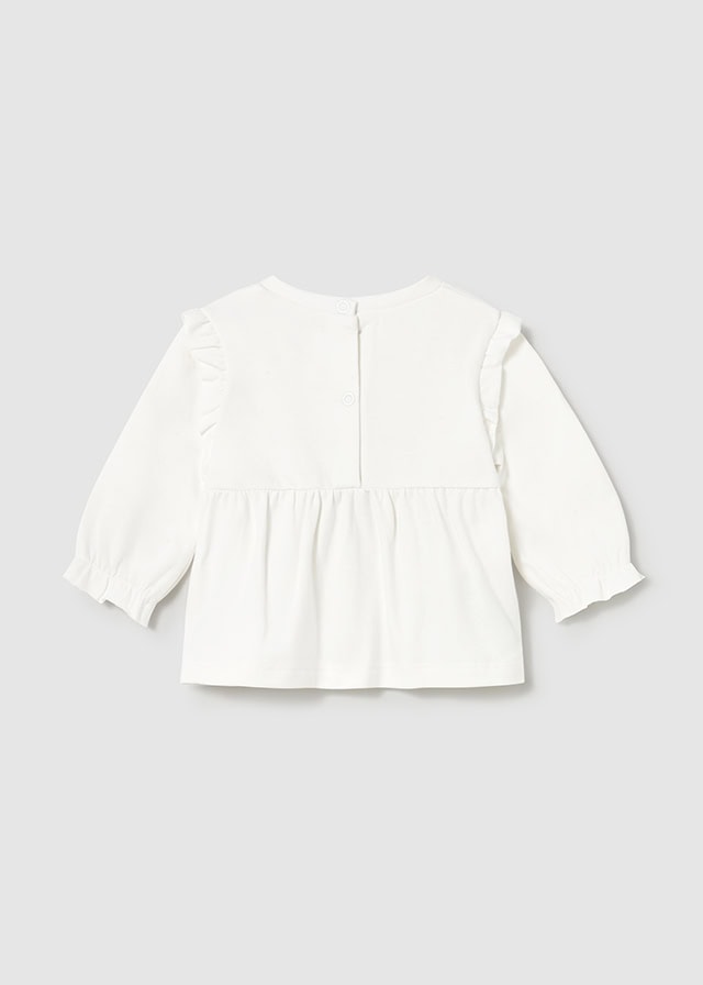 15-02055-027-L-5 Mayoral Βρεφική Μπλούζα Μακρυμάνικη για Κορίτσι Εκρού 15-02055-027 - Image 2
