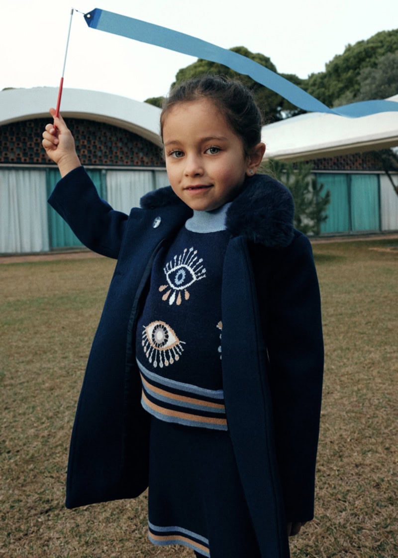 15-05846-093-L-1 Abel & Lula Παιδικό Παλτό για Κορίτσι Μπλε 15-05846-093 - Image 1