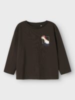 Name it Παιδική Μπλούζα Μακρυμάνικη για Αγόρι Καφέ 13246593-Delicioso