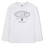 Timberland Παιδική Μπλούζα Μακρυμάνικη για Αγόρι Λευκό 25-T60538-10P