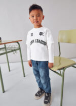 Mayoral Παιδική Μπλούζα Μακρυμάνικη για Αγόρι Μπεζ 15-04075-074 - Image 5