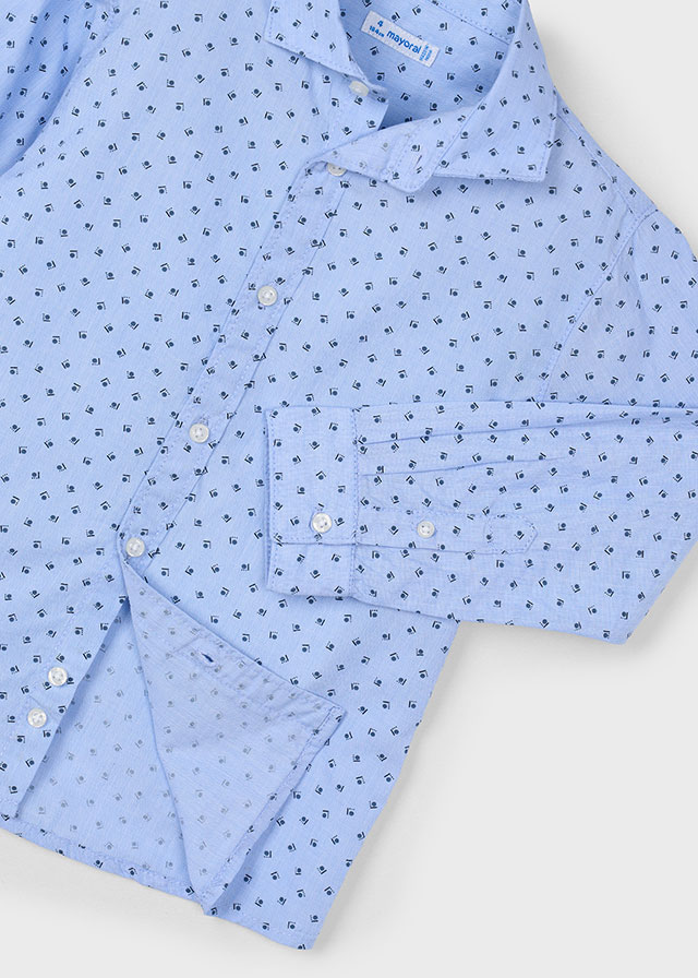 15-04129-038-L-6 Mayoral Παιδικό Πουκάμισο Μακρυμάνικο για Αγόρι Μπλε 15-04129-038 - Image 2