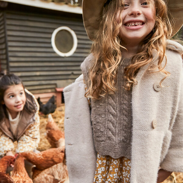 Mayoral Παιδικό Παλτό για Κορίτσι Μπεζ 15-04438-043