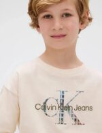 Calvin Klein Παιδική Μπλούζα Μακρυμάνικη για Αγόρι Κρεμ IB0IB02531-PGB - Image 4