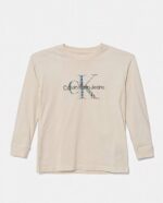 Calvin Klein Παιδική Μπλούζα Μακρυμάνικη για Αγόρι Κρεμ IB0IB02531-PGB - Image 7