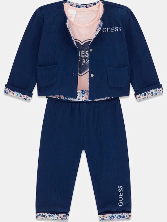 fixedratio_20250826135959_guess_set_vrefiko_formaki_makrymaniko_me_panteloni_mple_3tmch_s5yg04kbzp4_g7hr Guess Παιδικό Σετ για Κορίτσι Μπλε S5YG04KBZP4-G7HR - Image 1