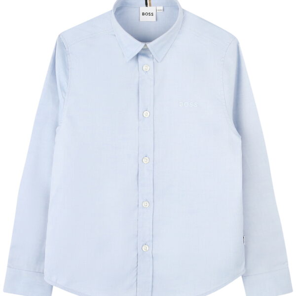 BOSS Παιδικό Πουκάμισο Μακρυμάνικο για Αγόρι Μπλε 25-J52675-77D
