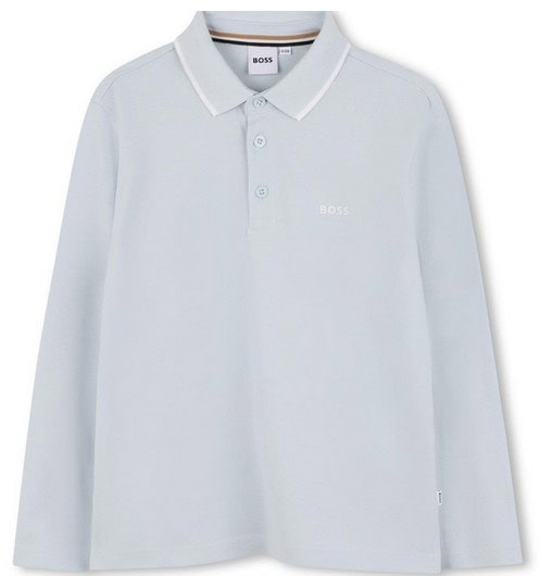 BOSS Παιδικό Πόλο Μακρυμάνικο για Αγόρι Λευκό 25-J52330-10P