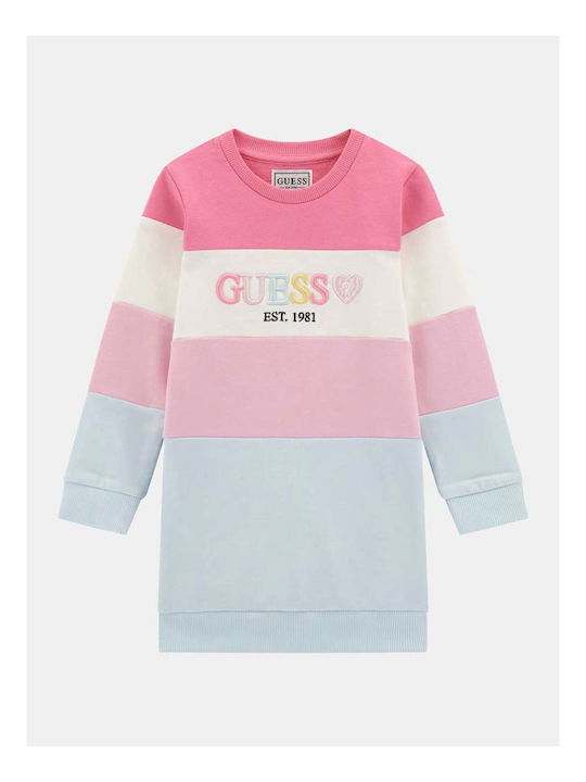 fixedratio_20250715105819_guess_paidiko_forema_fouter_polychromo_k5yk00ka6r4fbae Guess Παιδικό Φόρεμα για Κορίτσι Ροζ K5YK00KA6R4-FBAE - Image 1