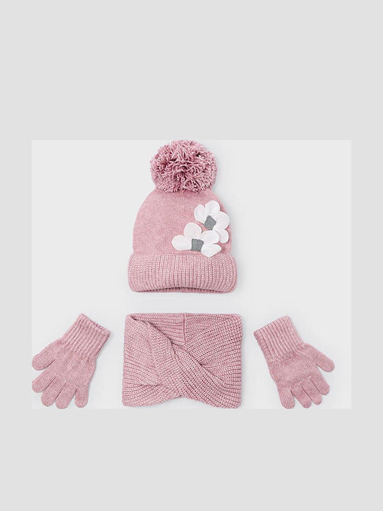 fixedratio_20250819120227_mayoral_set_paidiko_skoufaki_me_kaskol_gantia_plekto_roz_3tmch_15_10071_086 Mayoral Παιδικό Σκούφοι-Κασκόλ για Κορίτσι Ροζ 15-10071-086 - Image 1