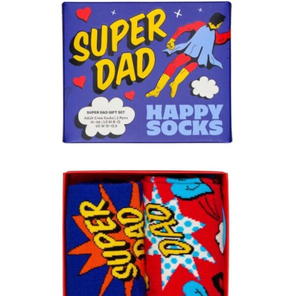 Happy Socks Κάλτσες Συσκευασία Δώρου - 2 Ζεύγη 2-Pack Father's Day Socks Gift Set για Αγόρι Πολύχρωμο P004099