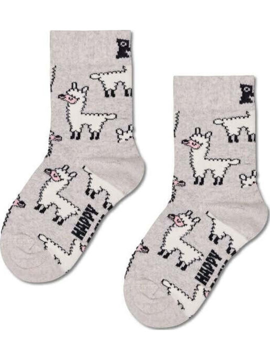 fixedratio_20250915104419_happy_socks_paidikes_kaltses_gri_p003250 Happy Socks Παιδικές Κάλτσες  Kids Llama Sock για Κορίτσι Πολύχρωμο P003250 - Image 1
