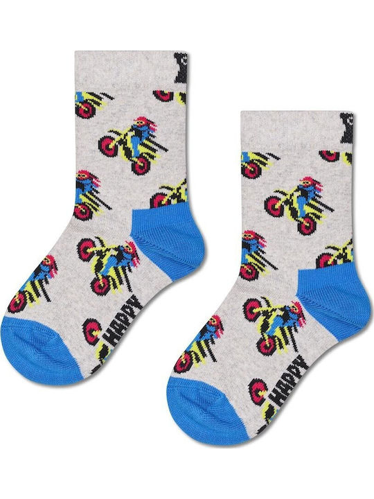 fixedratio_20250922102942_happy_socks_paidikes_kaltses_polychromes_p003258 Happy Socks Παιδικές Κάλτσες  Kids Motorbike Sock για Αγόρι Μπεζ P003258 - Image 1