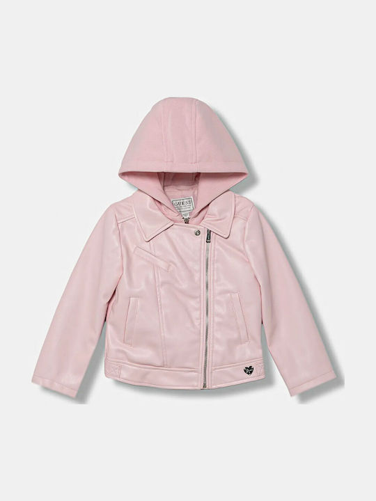 fixedratio_20251021104148_guess_paidiko_mpoufan_me_koukoula_pink_k5yl00waei0_g65u Guess Παιδικό Μπουφάν για Κορίτσι Ροζ K5YL00WAEI0-G65U - Image 1