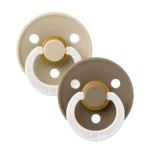 Bibs βρεφική Πιπίλα Colour Latex 3 Glow Vanilla/Dark Oak για Αγόρι Λευκό 130368