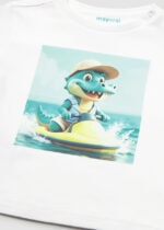 Mayoral Παιδική Μπλούζα κοντομάνικη Δεινοσαυράκι Jet Ski  για Αγόρι Λευκό 26-01015-023 - Image 2