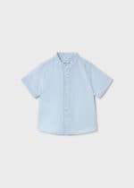 Mayoral Παιδικό Πουκάμισο κοντομάνικο με γιακά μαο λινό για Αγόρι Μπλε 26-01111-021