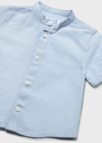 Mayoral Παιδικό Πουκάμισο κοντομάνικο με γιακά μαο λινό για Αγόρι Μπλε 26-01111-021 - Image 3