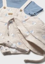 Mayoral Newborn Βρεφικό Φορμάκι Σαλοπέτα με Καπέλο για Αγόρι Μπεζ 26-01607-010 – Bild 3