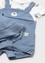 Mayoral Newborn Βρεφικό Φορμάκι Σαλοπέτα με Καπέλο για Αγόρι Μπλε 26-01608-065 – Bild 3