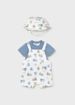 Mayoral Newborn Βρεφικό Σετ Σαλοπέτα και Καπέλο Μακό  για Αγόρι Μπλε 26-01624-054