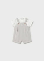 Mayoral Newborn Βρεφικό Φορμάκι Σαλοπέτα Unisex Ασημί 26-01629-073