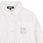 DKNY Παιδικό Πουκάμισο Κοντομάνικο για Κορίτσι Λευκό D62567-10P-Λευκό - Image 3