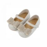 BABYWALKER Βρεφική Μπαλαρίνα με Φιογκο Διαμάντια για Κορίτσι Λευκό Πάγου exc-5883 - Image 2