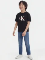 Calvin Klein Παιδικό Κοντομάνικο T-Shirt με Απλικέ Δίχτυ για Αγόρι Μαύρο LVCKSJA03B-BEH
