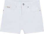 Calvin Klein Παιδικό Λευκό Denim Σορτσάκι Relaxed Γραμμής για Κορίτσι Λευκό LVCKSJC18G-YAF