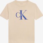 Calvin Klein Παιδικό Κοντομάνικο T-Shirt με Μονόγραμμα Logo για Αγόρι Εκρού LVCKSJA12B-YAT