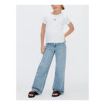 Calvin Klein Παιδικό Rib Μπλουζάκι Baby με Μονόχρωμο Logo για Κορίτσι Λευκό LVCKSJB11G-YAF – Bild 3