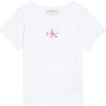 Calvin Klein Παιδικό Rib Μπλουζάκι Baby με Μονόχρωμο Logo για Κορίτσι Λευκό LVCKSJB11G-YAF – Bild 2