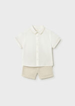 Mayoral Παιδικό Σετ Παιδική Βερμούδα λινή αμπιγιέ για Αγόρι Καρό 26-01225-092 – Bild 4