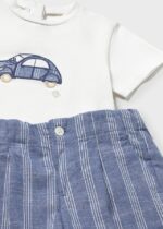 Mayoral Παιδικό Σετ Βερμούδα λινή με απλικέ για Αγόρι Μπλε 26-01227-096 - Image 4