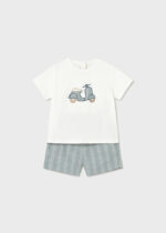 Mayoral Παιδικό Σετ Βερμούδα λινή με απλικέ για Αγόρι Μπλε 26-01227-097 - Image 2