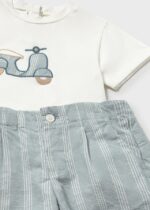 Mayoral Παιδικό Σετ Βερμούδα λινή με απλικέ για Αγόρι Μπλε 26-01227-097 - Image 4