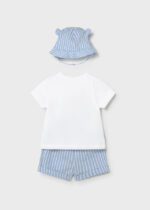 Mayoral Newborn Βρεφικό Σετ Παντελόνι Κοντό με καπέλο για Αγόρι Μπλε 26-01276-038 - Image 2