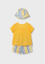 Mayoral Newborn Βρεφικό Σετ Παντελόνι Κοντό με καπέλο για Αγόρι Κίτρινο 26-01283-048 - Image 2