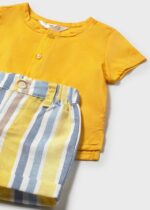 Mayoral Newborn Βρεφικό Σετ Παντελόνι Κοντό με καπέλο για Αγόρι Κίτρινο 26-01283-048 - Image 3