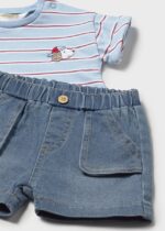 Mayoral Newborn Βρεφικό Σετ Παντελόνι Κοντό για Αγόρι Μπλε 26-01284-051 - Image 3