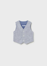 Mayoral Παιδικό Γιλέκο λινό αμπιγιέ για Αγόρι Γκρι-Μπλε 26-01312-015 - Image 4