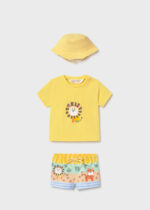 Mayoral Newborn Βρεφικό Σετ Μαγιό με Καπέλο για Αγόρι Κίτρινο 26-01617-026