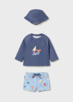 Mayoral Newborn Βρεφικό Σετ Μαγιό για Αγόρι Μπλε 26-01619-035