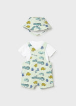 Mayoral Newborn Βρεφικό Σετ Σαλοπέτα και Καπέλο Μακό  για Αγόρι Πράσινο 26-01624-052 - Image 2