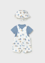 Mayoral Newborn Βρεφικό Σετ Σαλοπέτα και Καπέλο Μακό  για Αγόρι Μπλε 26-01624-054 – Bild 2