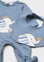 Mayoral Newborn Βρεφικό Μακρύ Φορμάκι με Σαλιάρα για Αγόρι Μπλε 26-01714-088 – Bild 3