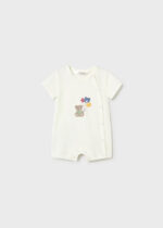 Mayoral Newborn Βρεφικό Σετ 2 κοντά Φορμάκια για Αγόρι Εκρού 26-01719-074 - Image 2